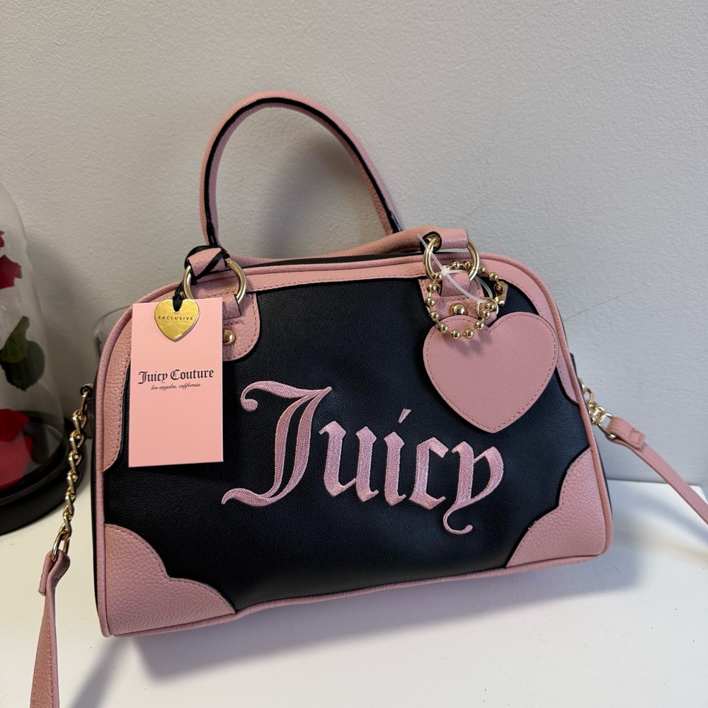 Juicy Couture Black and Pink Women's Bag bowler bag shoulder bag Y2K